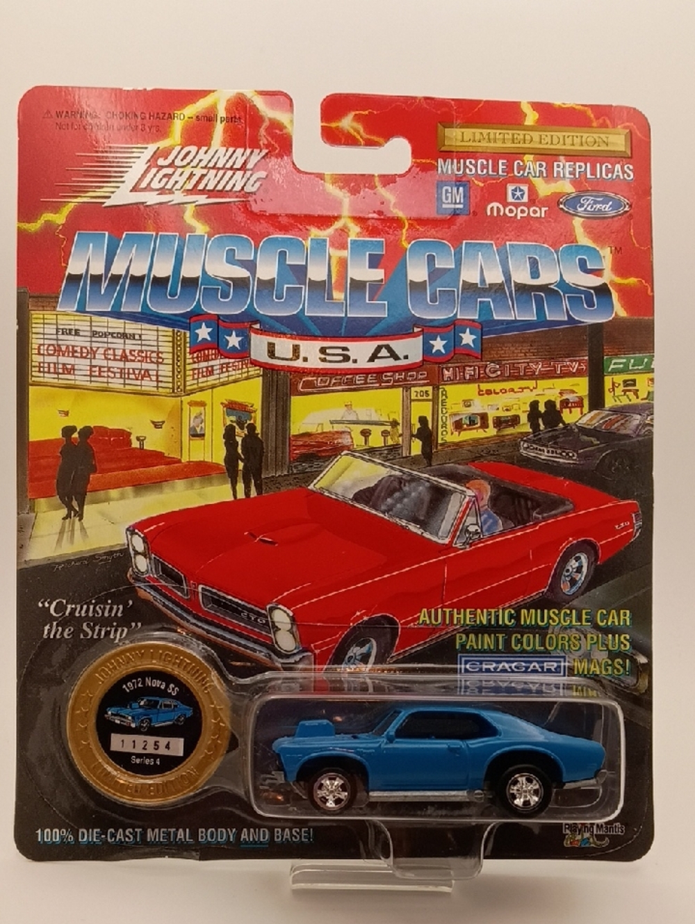 1995 Johnny Lightning MUSCLE CARS USA Series 4 1972 Nova SS #210  Blue!